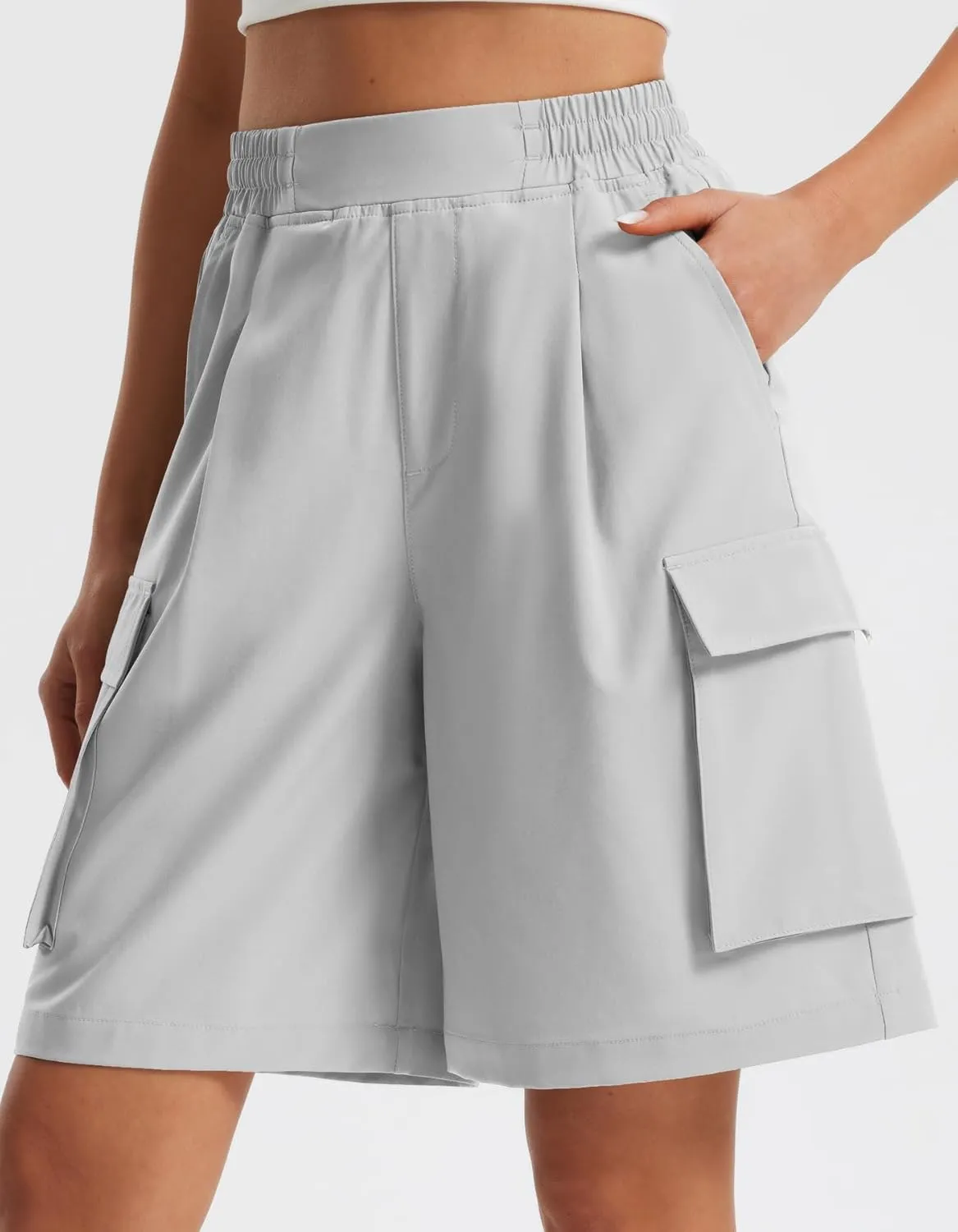 Libin Women's Hiking Cargo Shorts Wide Leg Bermuda Shorts Knee Length Lightweight Quick Dry Casual Short for Summer Travel