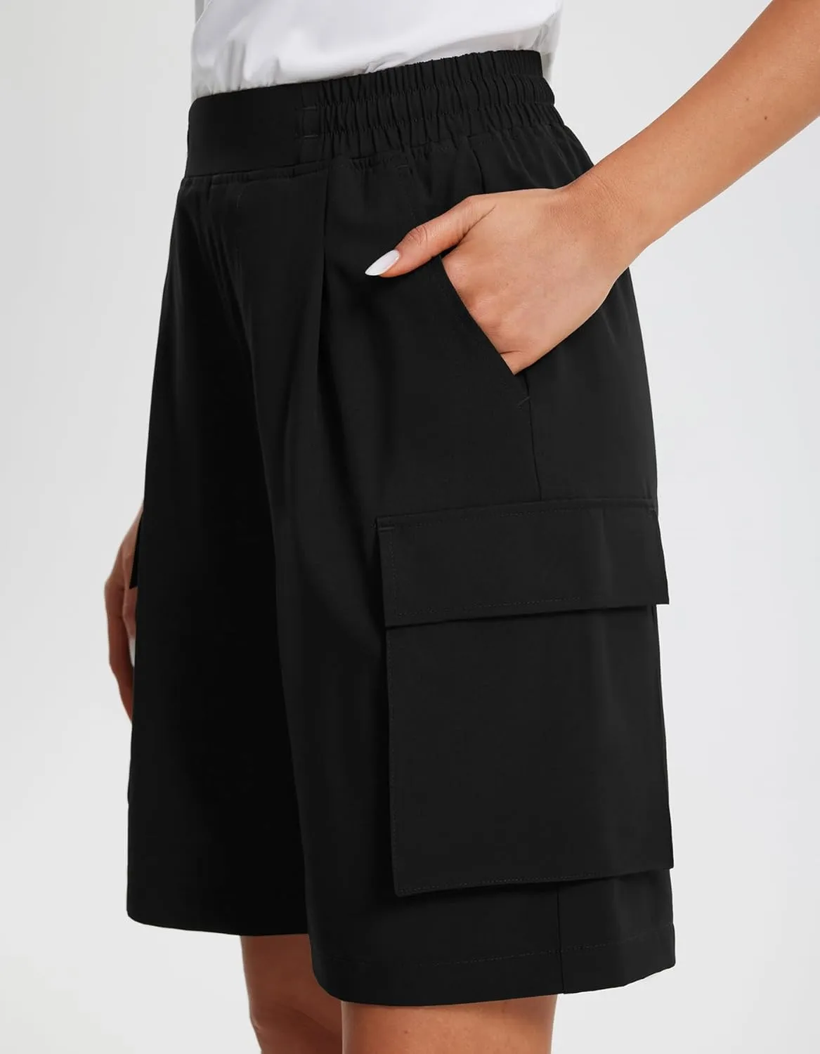 Libin Women's Hiking Cargo Shorts Wide Leg Bermuda Shorts Knee Length Lightweight Quick Dry Casual Short for Summer Travel