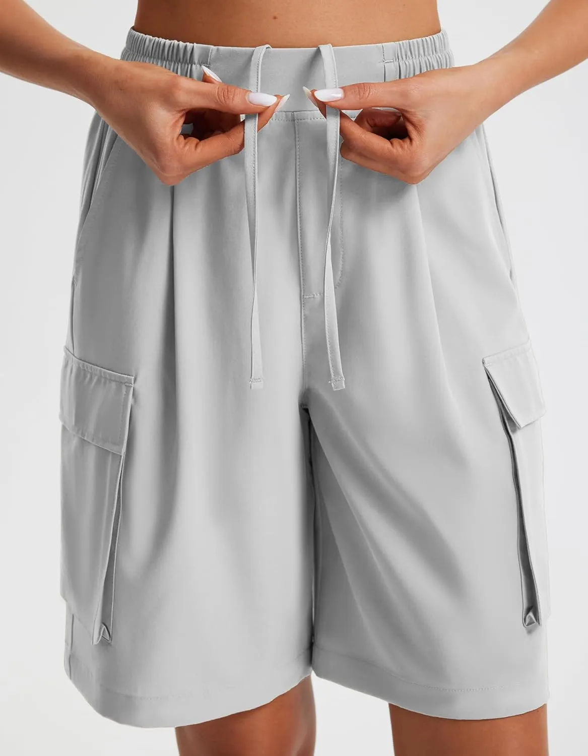 Libin Women's Hiking Cargo Shorts Wide Leg Bermuda Shorts Knee Length Lightweight Quick Dry Casual Short for Summer Travel