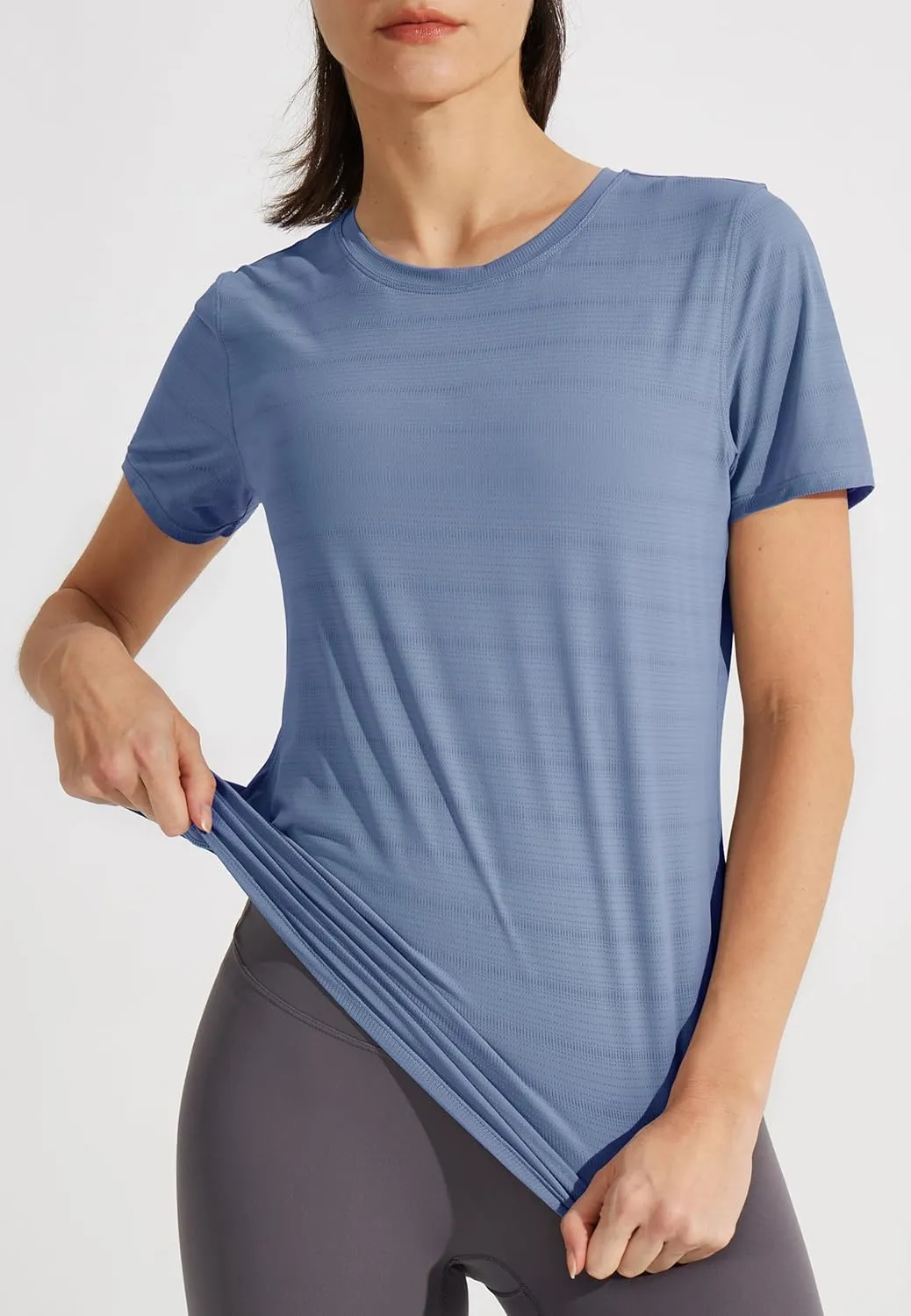 Libin Women's Workout T Shirts Short Sleeve Gym Running Athletic Tops Quick Dry Crewneck Yoga Shirts