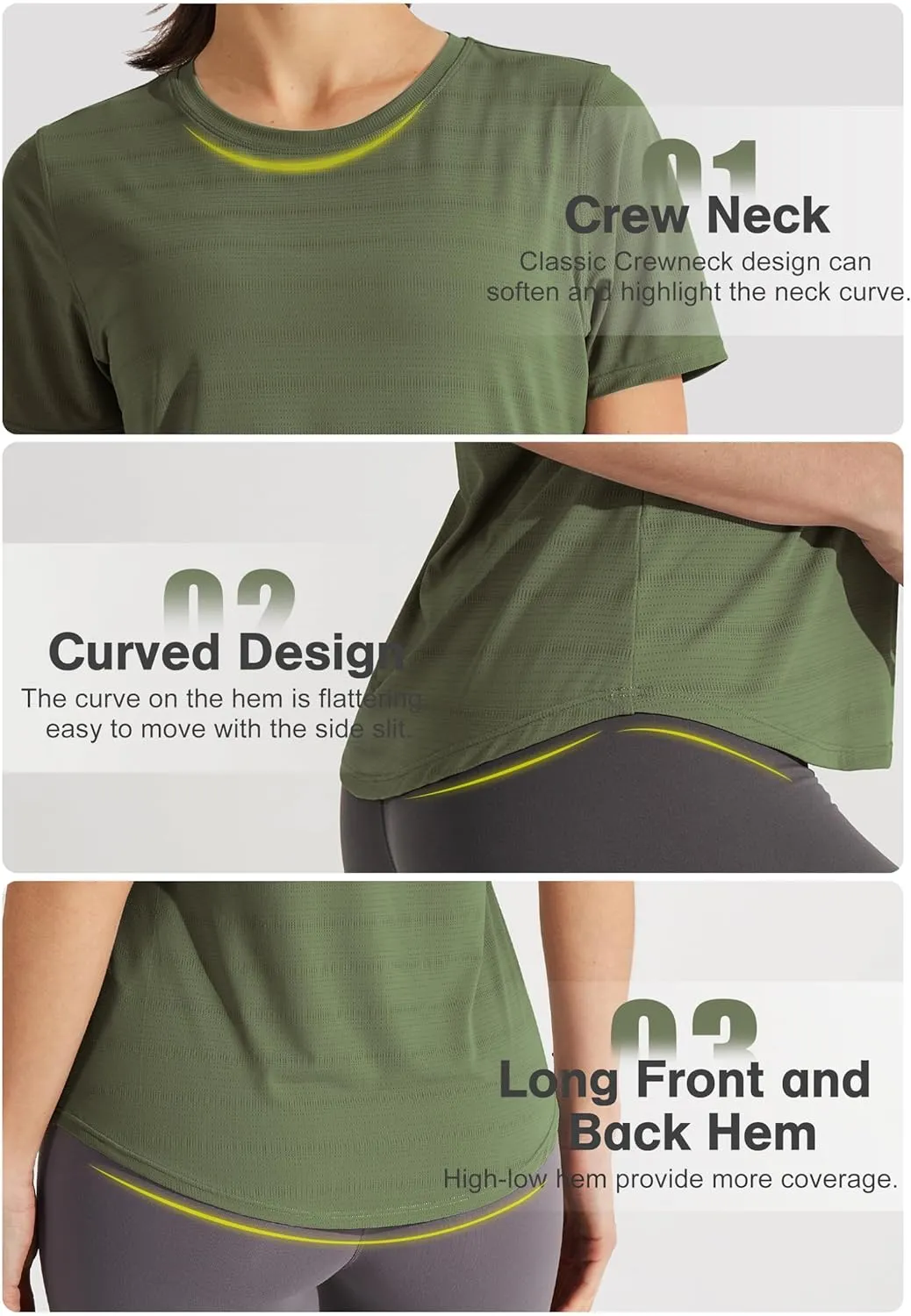 Libin Women's Workout T Shirts Short Sleeve Gym Running Athletic Tops Quick Dry Crewneck Yoga Shirts