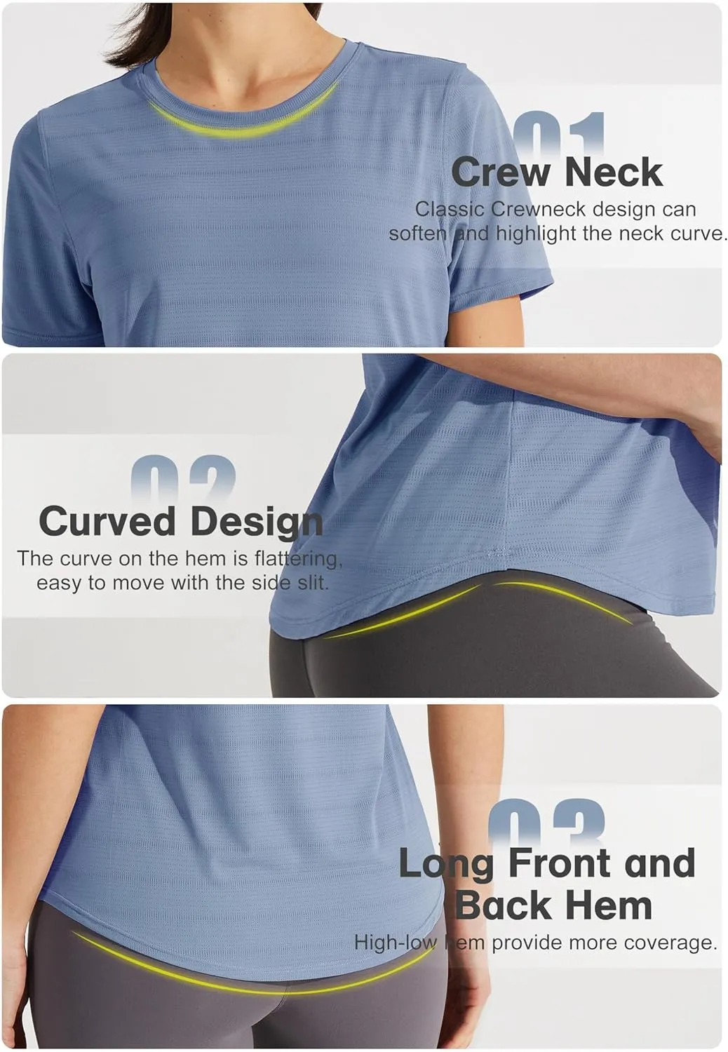 Libin Women's Workout T Shirts Short Sleeve Gym Running Athletic Tops Quick Dry Crewneck Yoga Shirts