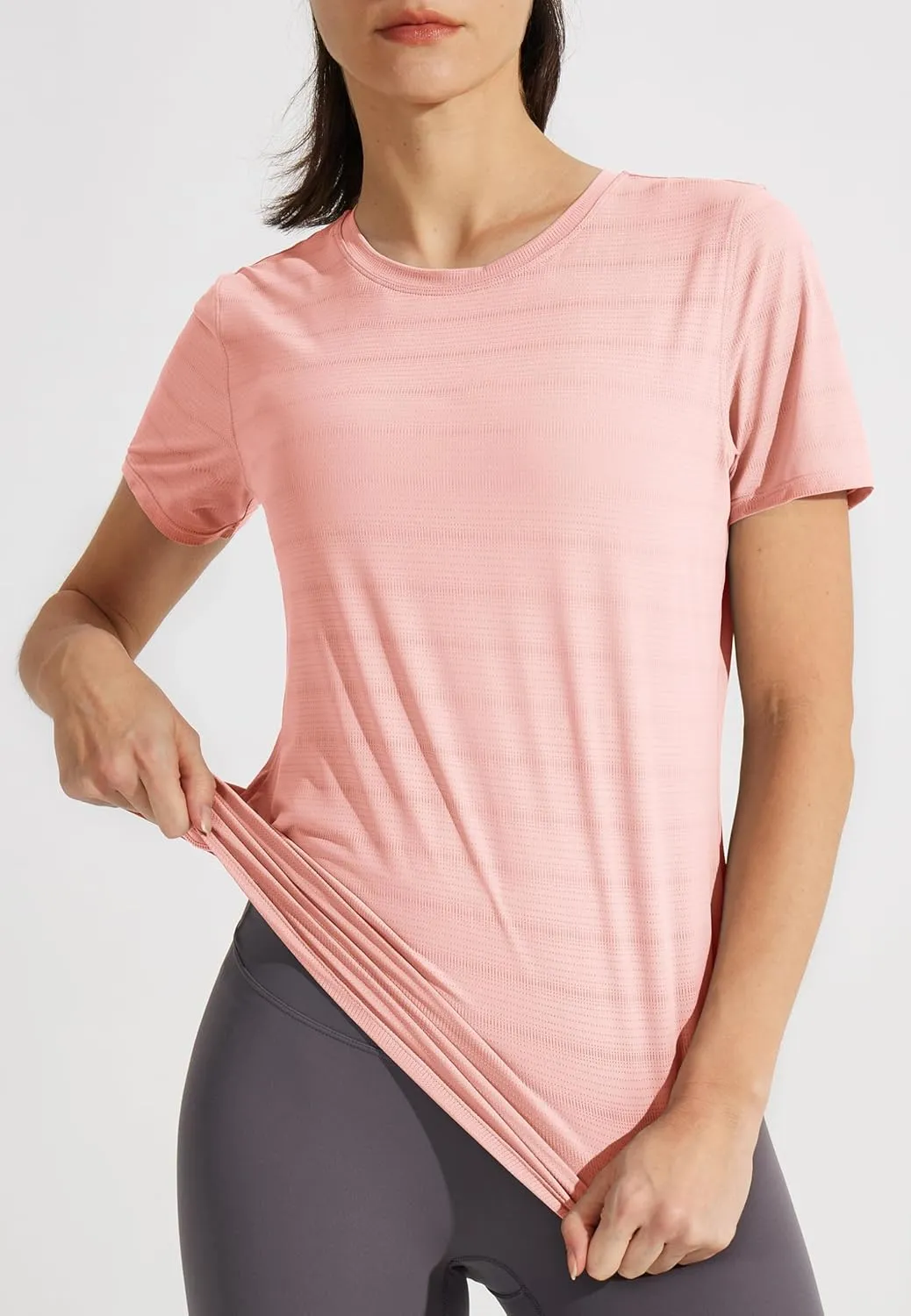 Libin Women's Workout T Shirts Short Sleeve Gym Running Athletic Tops Quick Dry Crewneck Yoga Shirts