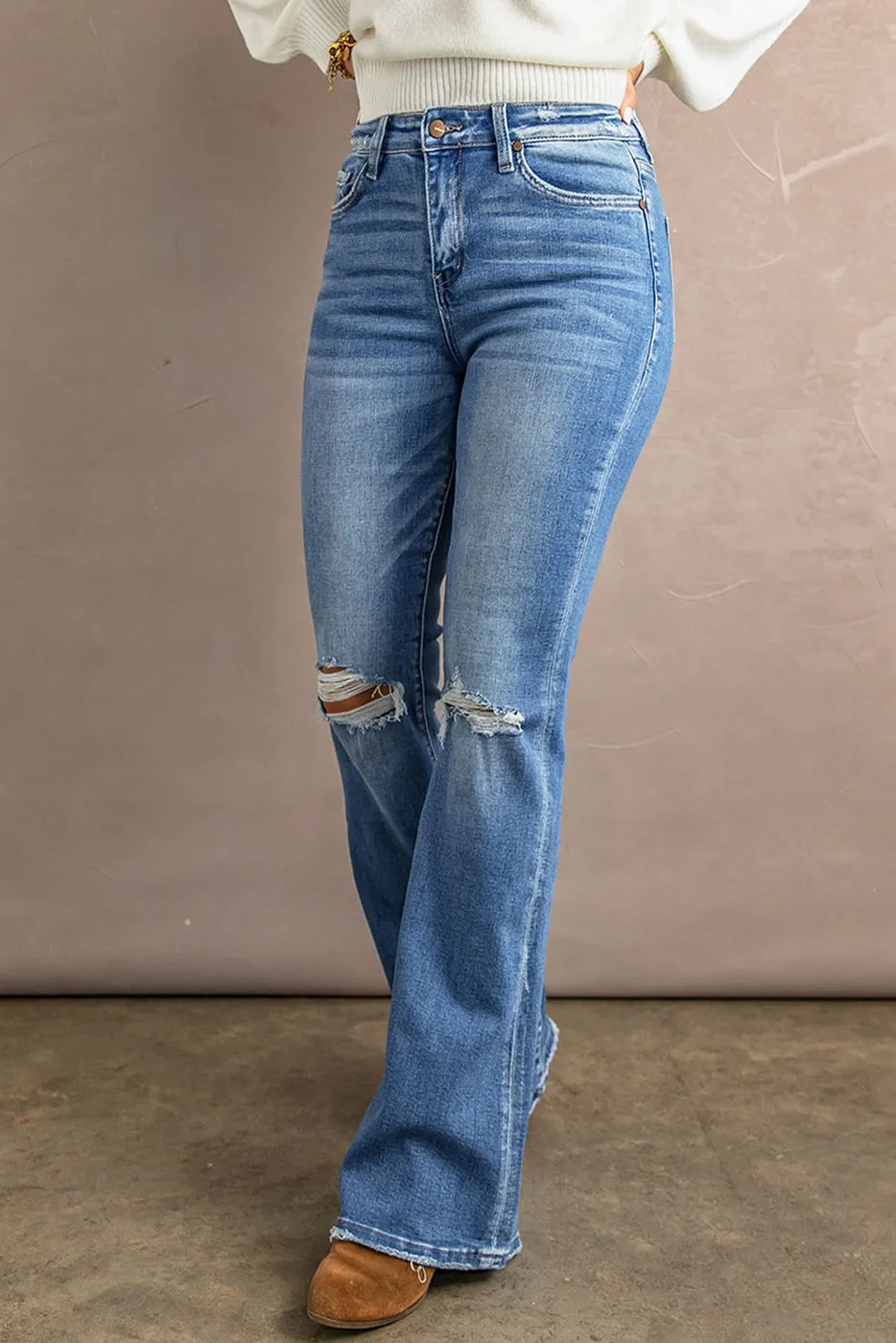 Lily Distressed Bootcut Jeans