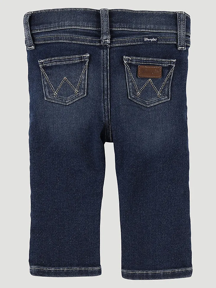 Little Boy’s Stitched Pocket Bootcut Jean in Denim