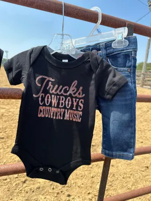 Little Boy’s Stitched Pocket Bootcut Jean in Denim