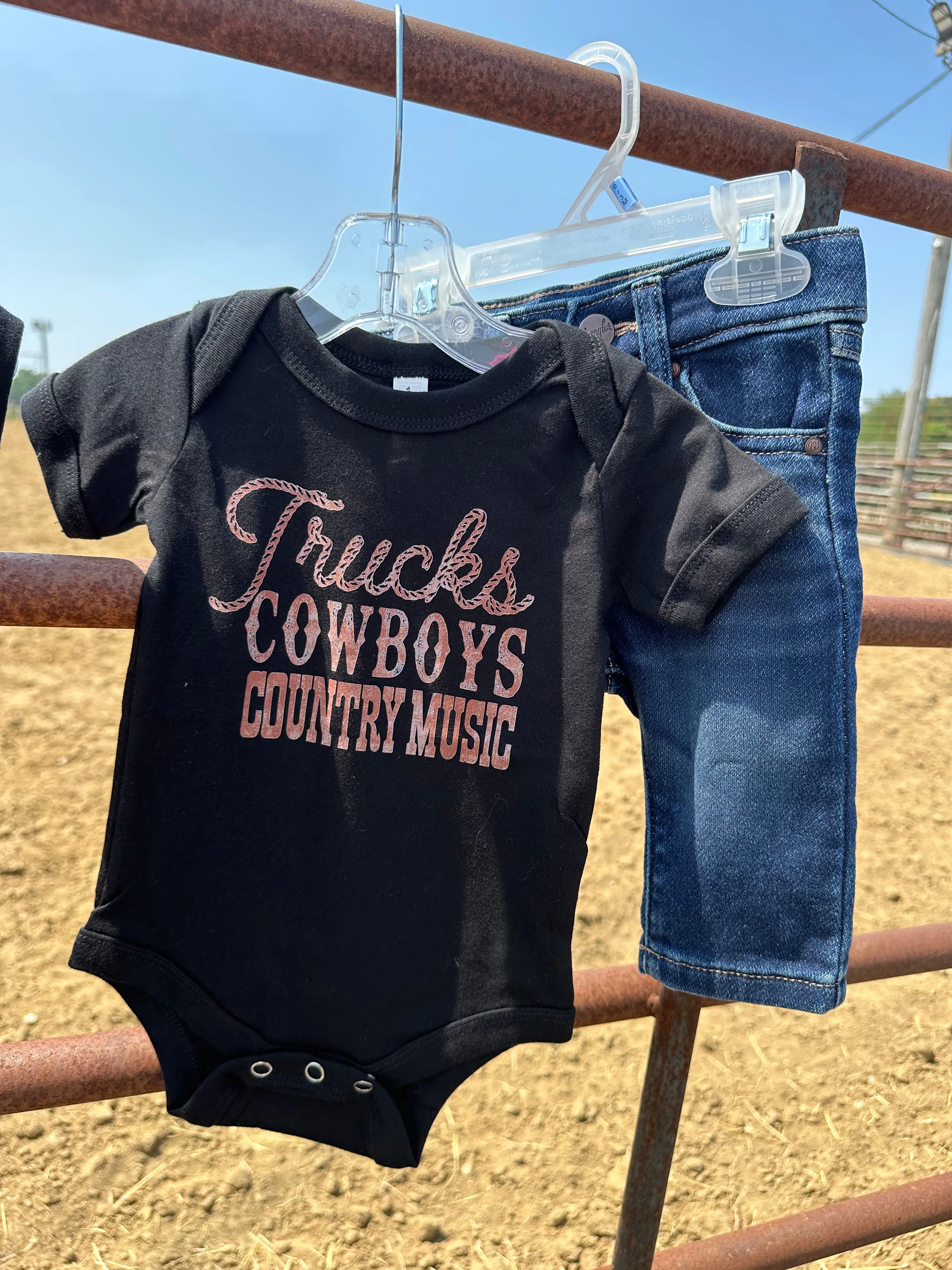Little Boy’s Stitched Pocket Bootcut Jean in Denim