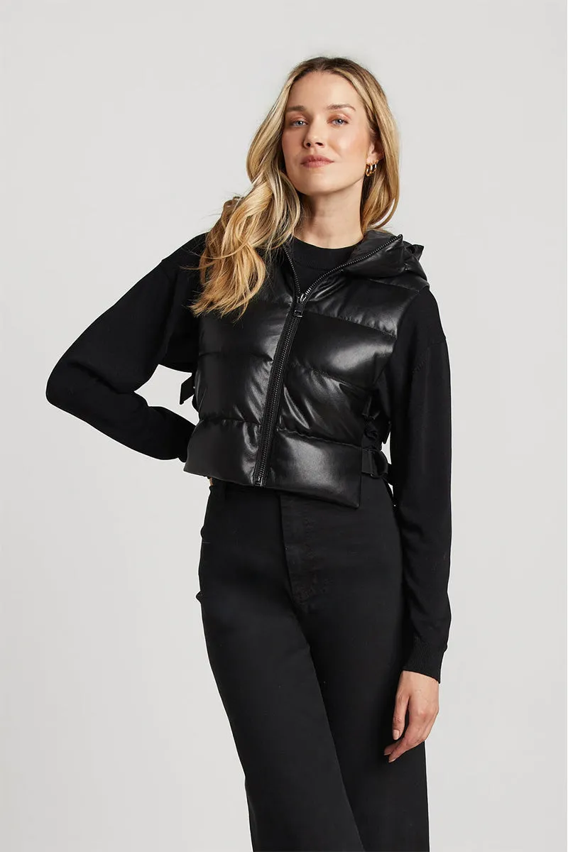 LOLA VEGAN LEATHER QUILTED VEST