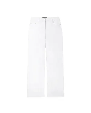 Luisa Cerano White Straight Wide Leg Stretch Jeans
