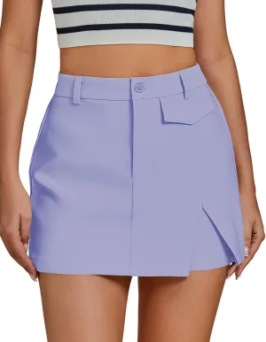 luvamia Skorts for Woman Dressy Casual Summer High Waisted Trendy Pocket Dress Shorts Mini Split Skort Skirt with Shorts