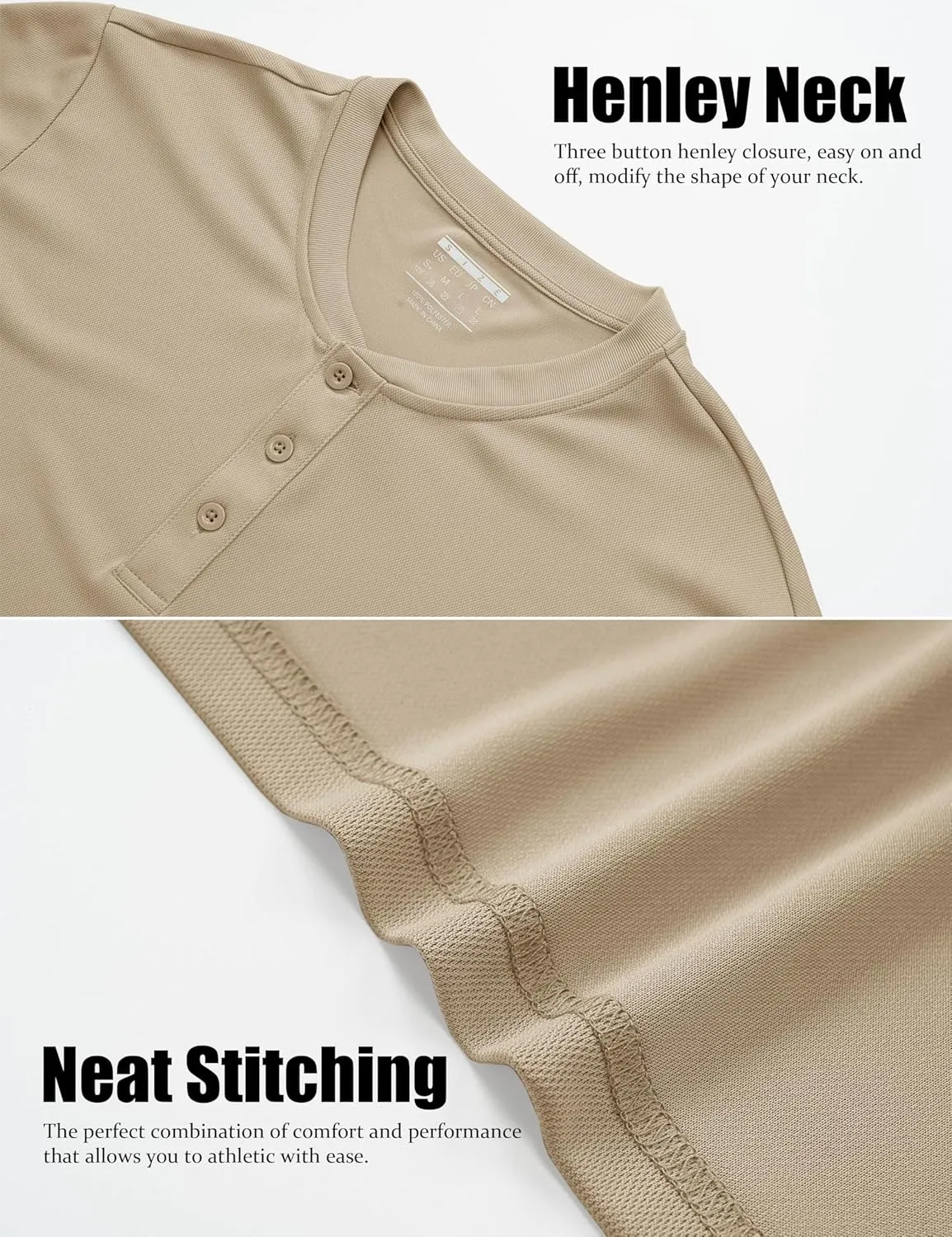 MAGCOMSEN Men's Henley Shirts Short Sleeve Casual Collarless Shirt Quick Dry Summer T-Shirts Golf Workout Tops