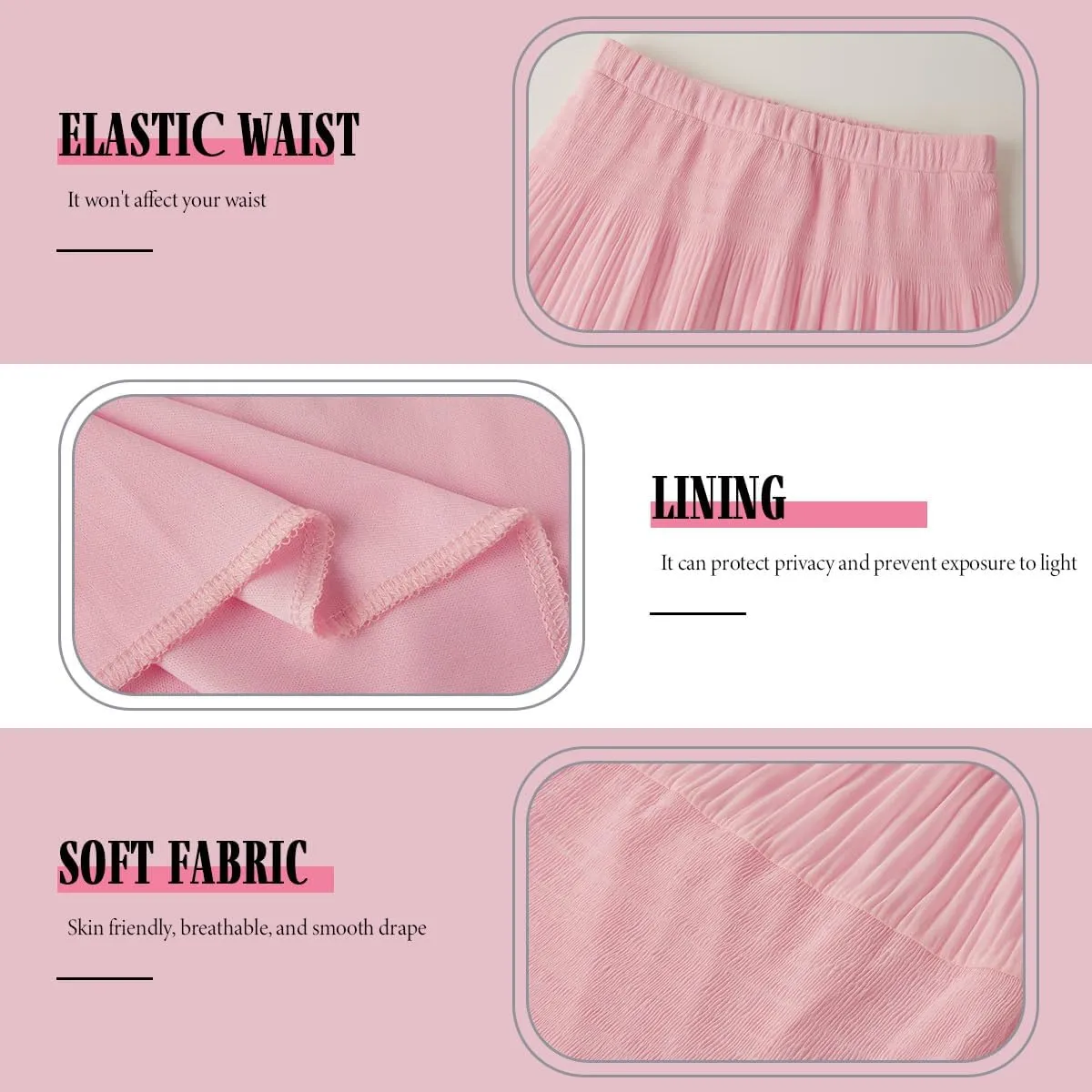 Maxi Skirts for Women Pleated Long Flowy Chiffon Elastic Waist Tiered A Line Skirt