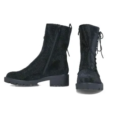 MB 22617 NEMOREA Black Leather Ankle Boots