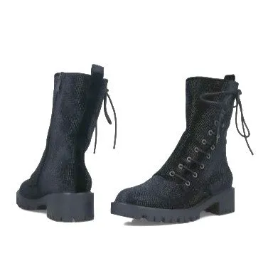 MB 22617 NEMOREA Black Leather Ankle Boots