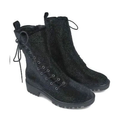 MB 22617 NEMOREA Black Leather Ankle Boots