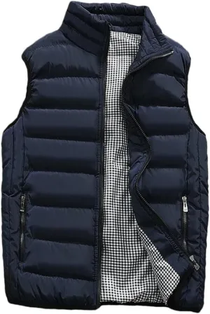 Men Autumn Winter Jackets Thick Vests Man Sleeveless Coats Warm Cotton-Padded Waistcoat