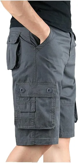 Men Shorts Casual Overalls Summer Men's and Color Pants with Multi-Pocket Men's Pants Black Cargo Shorts Men Work