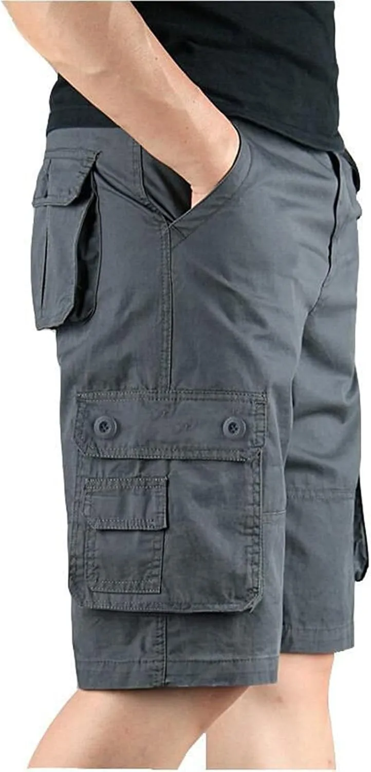 Men Shorts Casual Overalls Summer Men's and Color Pants with Multi-Pocket Men's Pants Black Cargo Shorts Men Work