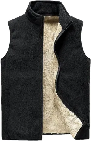 Men Sleeveless Vest Jackets Winter Vest Male Cotton-Padded Fleece Vests Coats Men Warm Waistcoat