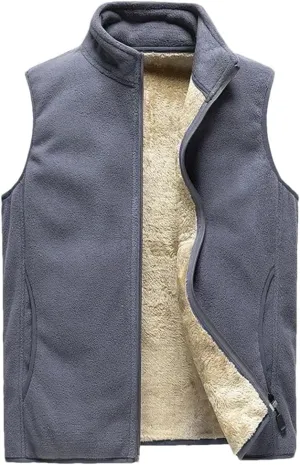 Men Sleeveless Vest Jackets Winter Vest Male Cotton-Padded Fleece Vests Coats Men Warm Waistcoat
