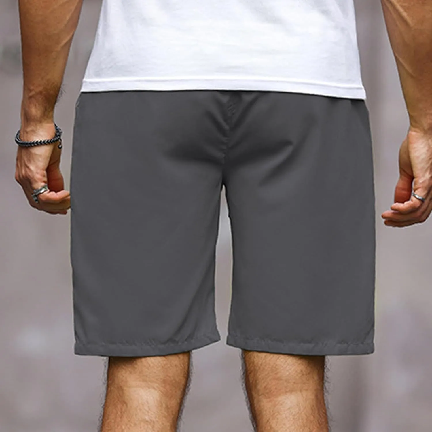Mens Bermuda Shorts Summer Casual Short Length Trousers Running Shorts Half Pants with Pockets for Gym Sports Work Cycling