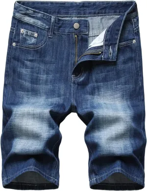 Mens Big and Tall Jean Shorts Vintage Ripped Distressed Denim Shorts Slim Fit Summer Casual Straight Moto Biker Jeans