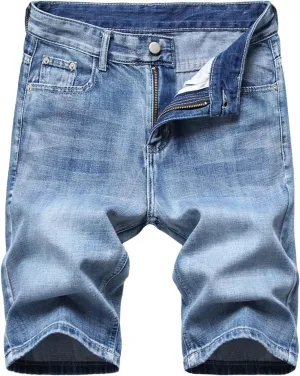 Mens Big and Tall Jean Shorts Vintage Ripped Distressed Denim Shorts Slim Fit Summer Casual Straight Moto Biker Jeans