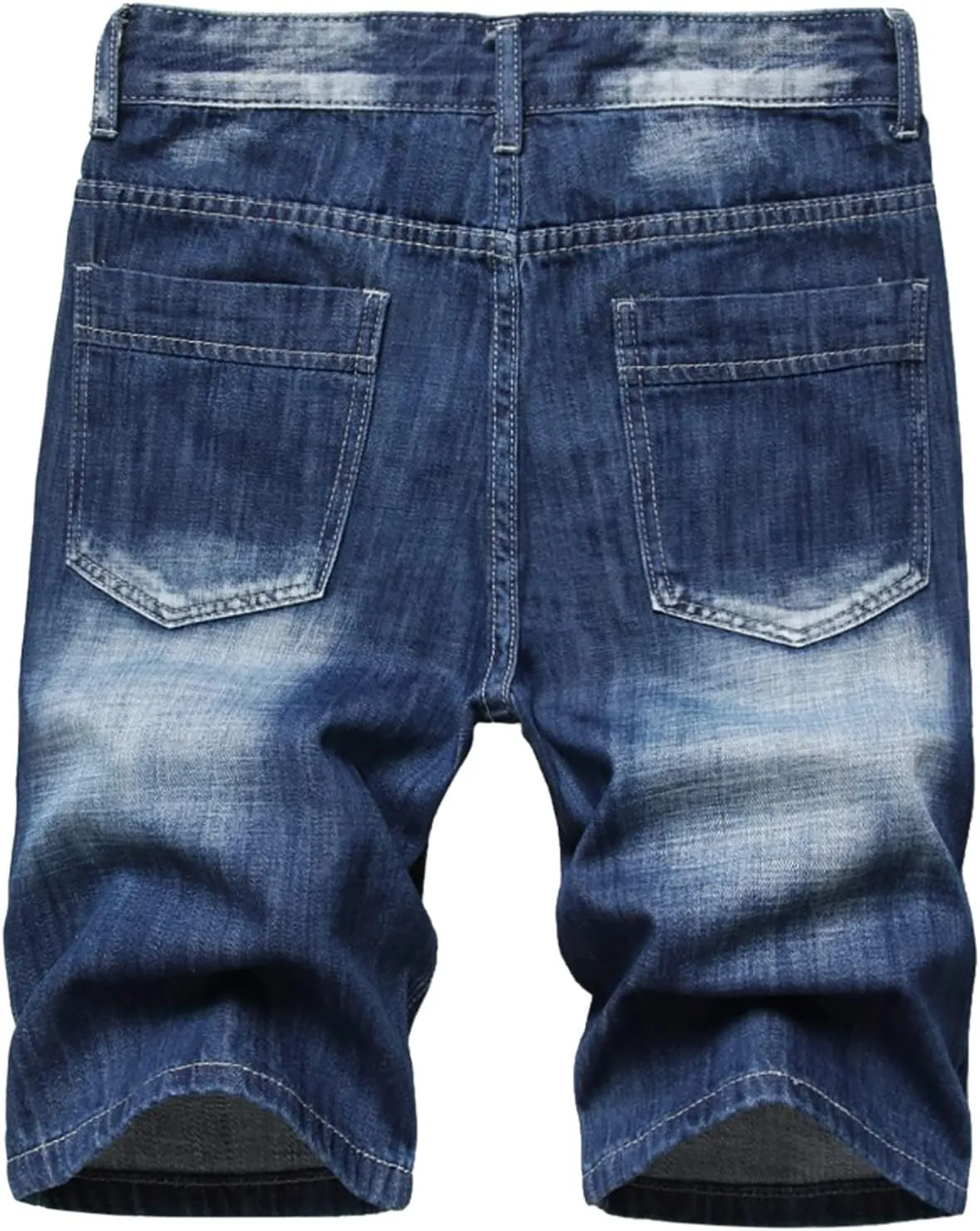 Mens Big and Tall Jean Shorts Vintage Ripped Distressed Denim Shorts Slim Fit Summer Casual Straight Moto Biker Jeans