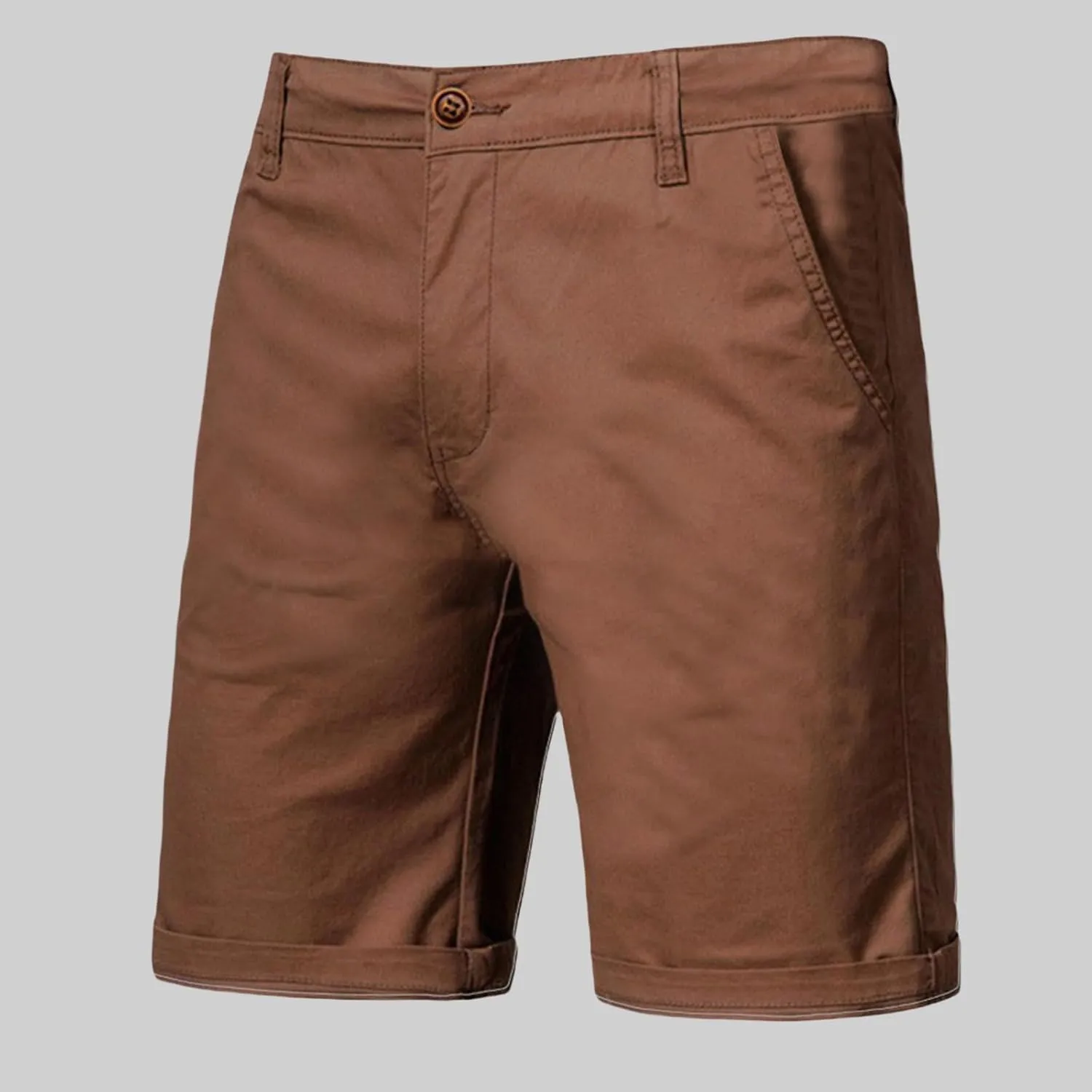 Men's Casual Chino Shorts Solid Straight Leg Cargo Shorts Flat Front Stretch Pants Slim Fit Summer Pants with Pockets