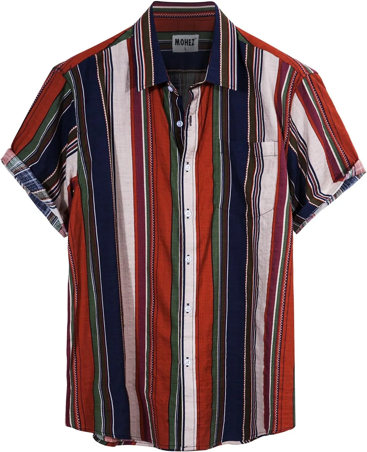 Mens Casual Hawaiian Shirts Front Pocket Summer Floral Shirt Short Sleeve Button Down Tropical Beach Shirts