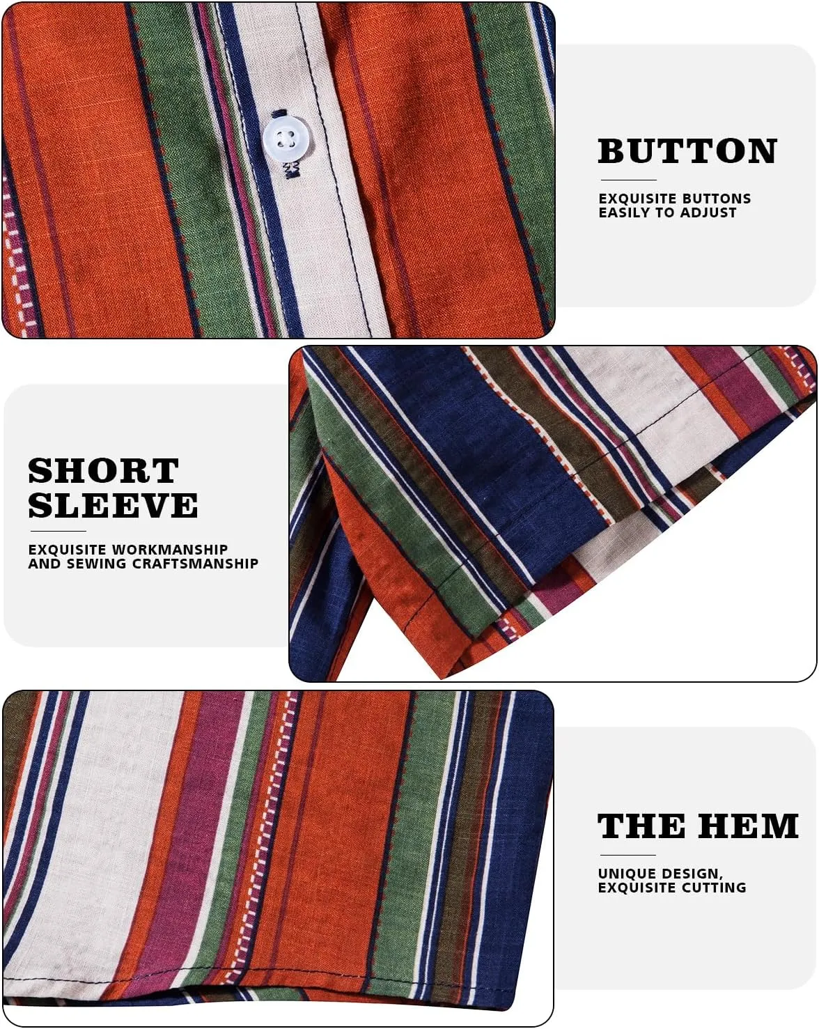 Mens Casual Hawaiian Shirts Front Pocket Summer Floral Shirt Short Sleeve Button Down Tropical Beach Shirts