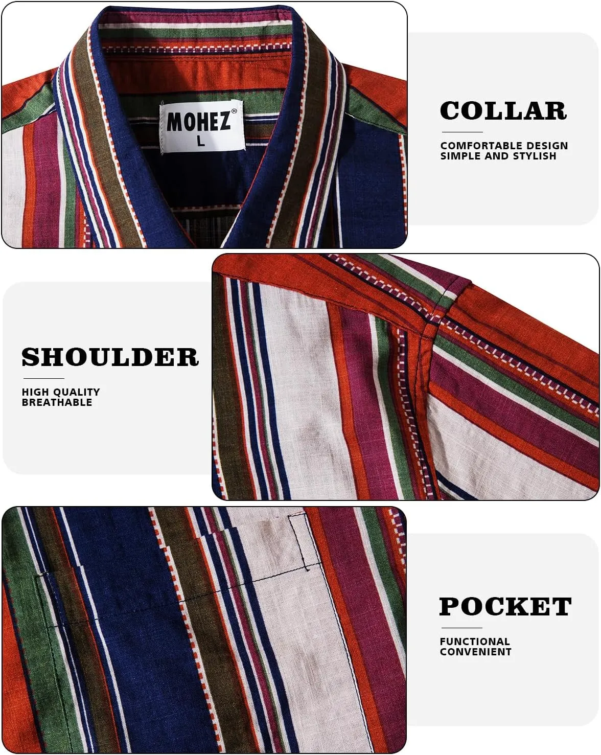 Mens Casual Hawaiian Shirts Front Pocket Summer Floral Shirt Short Sleeve Button Down Tropical Beach Shirts