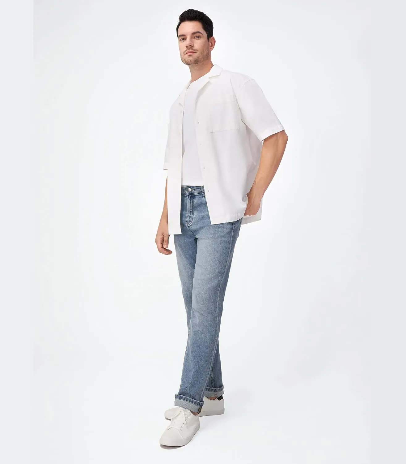 Men's Casual Linen Shirts Short Sleeve Button Down Shirts Summer Beach Vacation Blouses Lightweight Hawaiian Tops