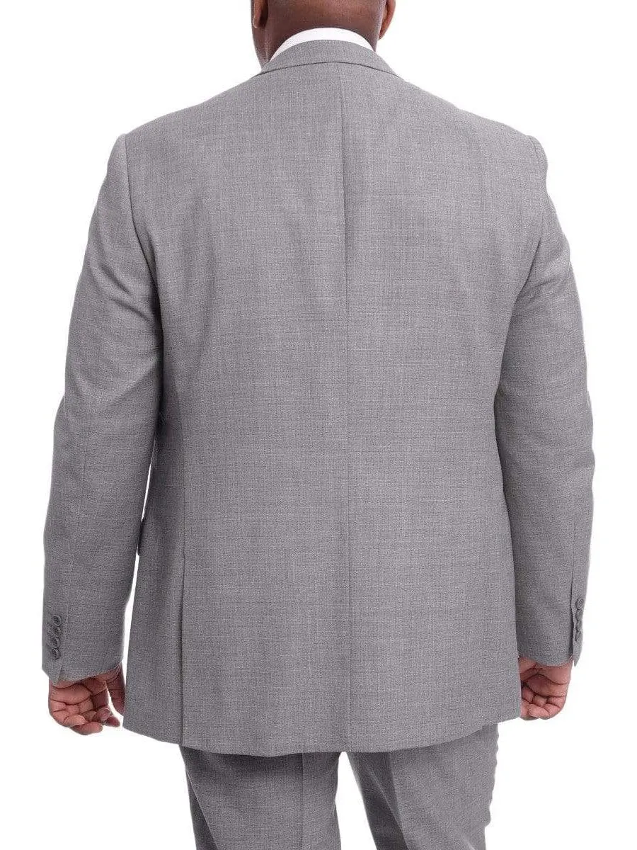 Mens Classic Fit Light Gray Heather Two Button Wool Blazer Sportcoat
