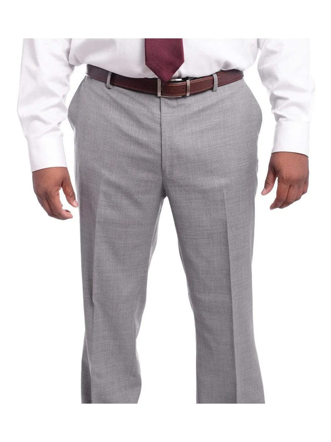 Mens Classic Fit Light Gray Heather Two Button Wool Blazer Sportcoat