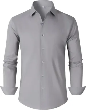 Mens Dress Shirts for Men Long Sleeve Wrinkle Free Button Down Shirt Formal Business Casual Shirts