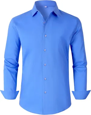 Mens Dress Shirts for Men Long Sleeve Wrinkle Free Button Down Shirt Formal Business Casual Shirts
