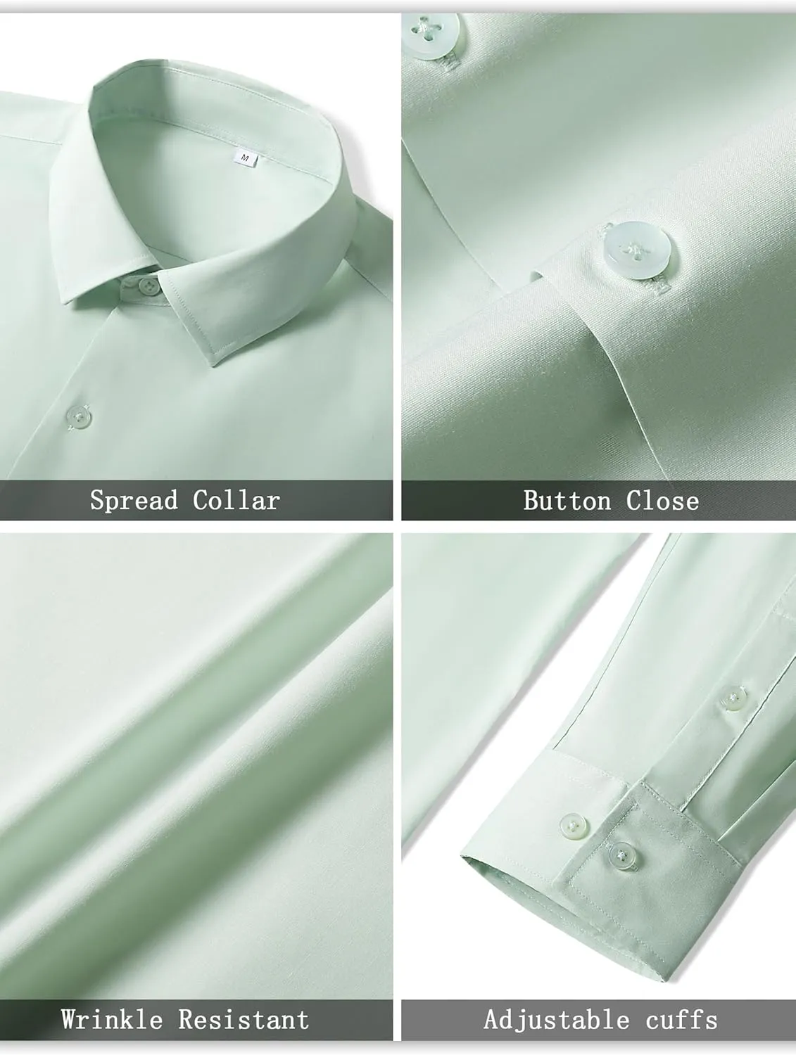 Mens Dress Shirts for Men Long Sleeve Wrinkle Free Button Down Shirt Formal Business Casual Shirts