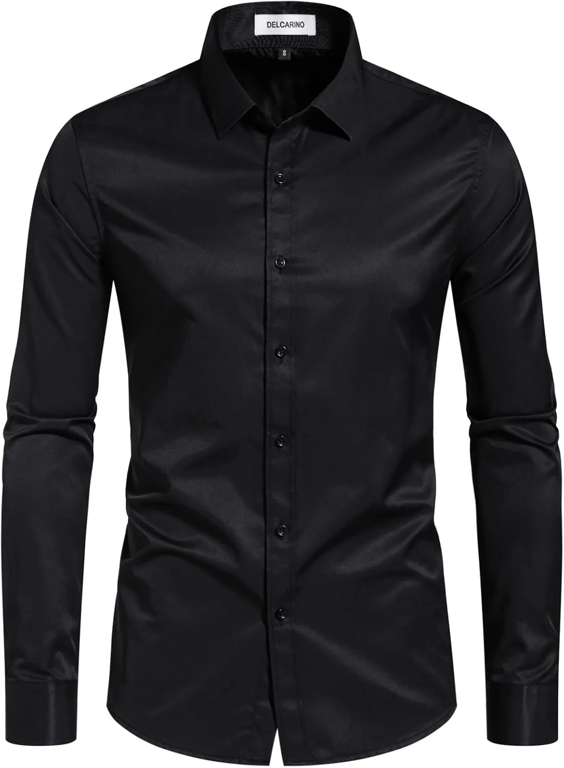 Men's Dress Shirts Stain Shield Stretch Slim Fit Shirts Wrinkle-Free Formal Business Button Down Shirt