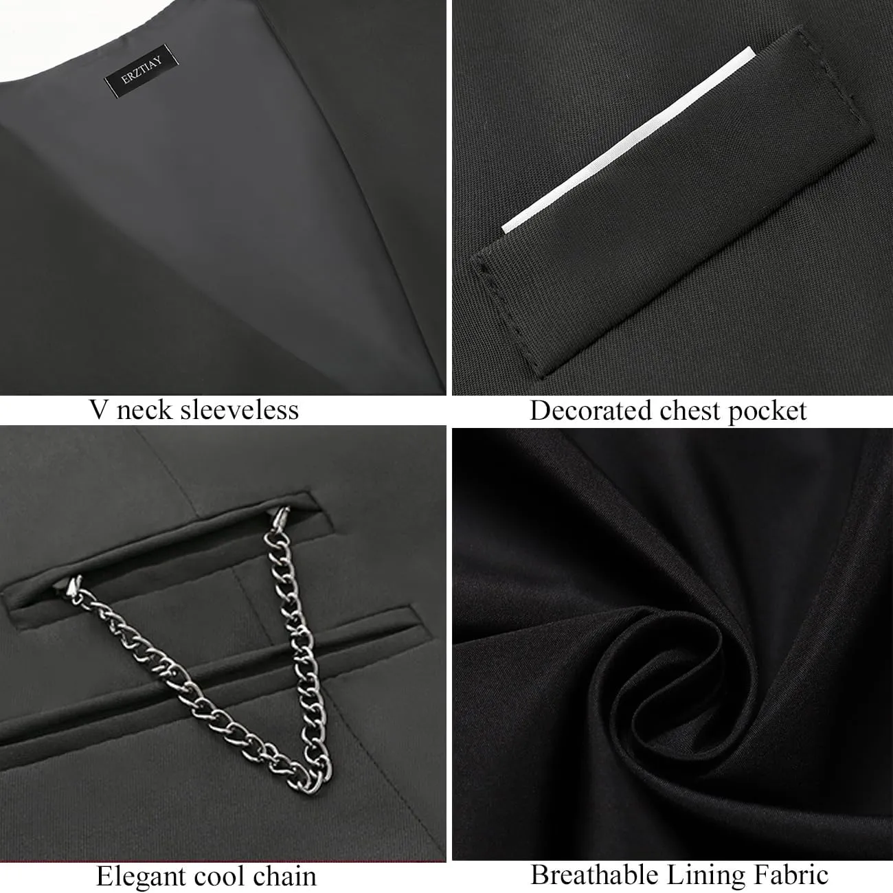 Men's Formal Dress Vest Business Slim Fit Sleeveless Tuxedo Suit Vest Waistcoat