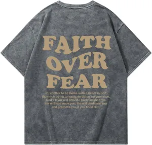 Men's Graphic Letter Print Vintage Tees Baggy Drop Shoulder Crew Neck Short Sleeve Streetwear T Shirts