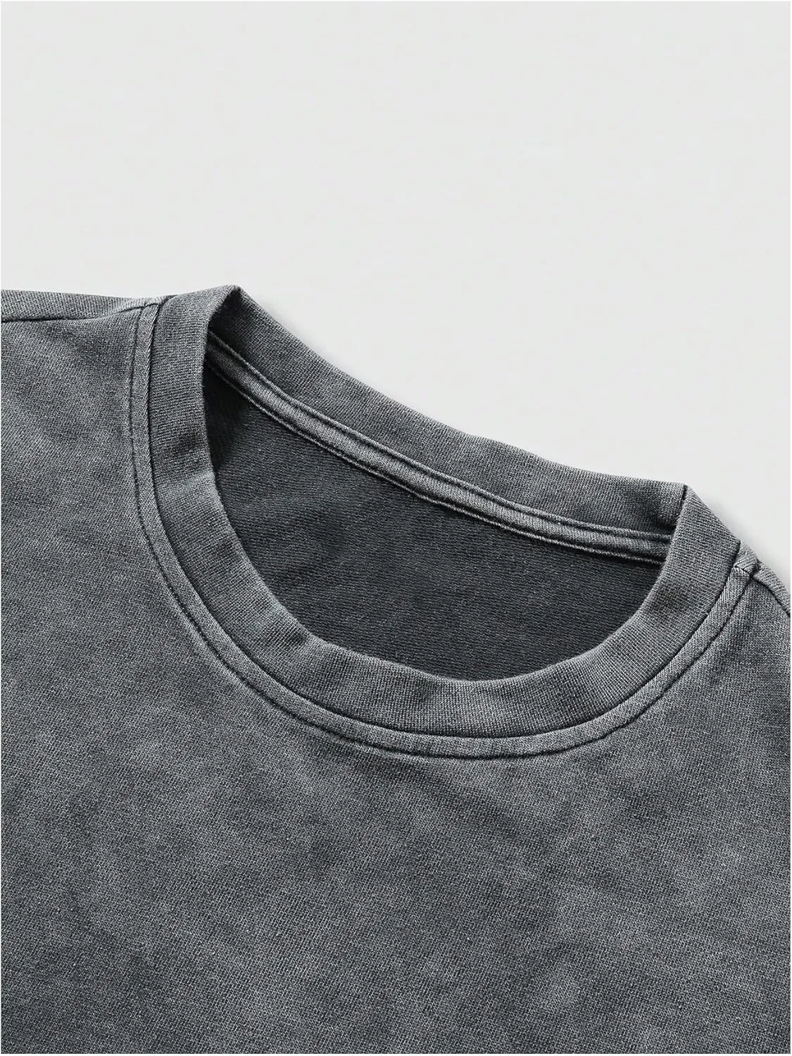 Men's Graphic Letter Print Vintage Tees Baggy Drop Shoulder Crew Neck Short Sleeve Streetwear T Shirts