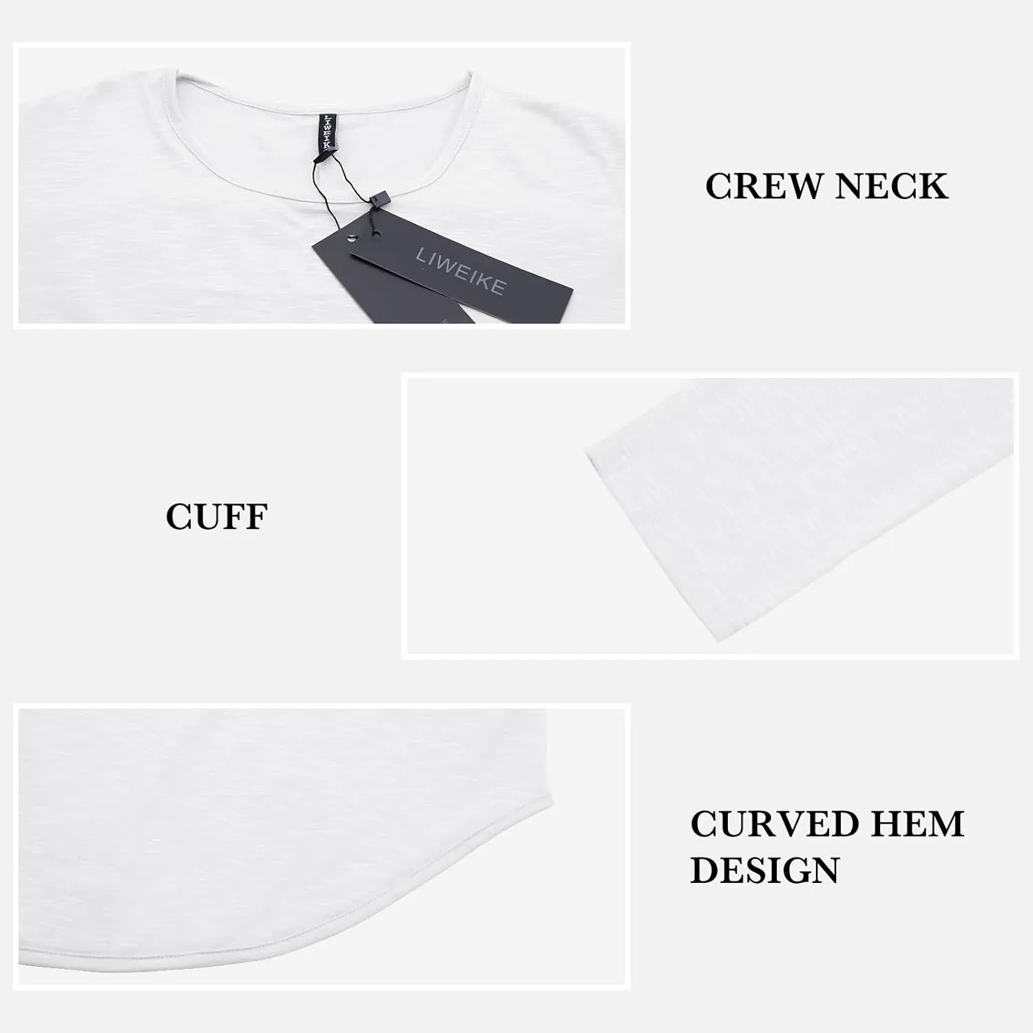 Mens Hipster Hip Hop Longline Crewneck T-Shirt