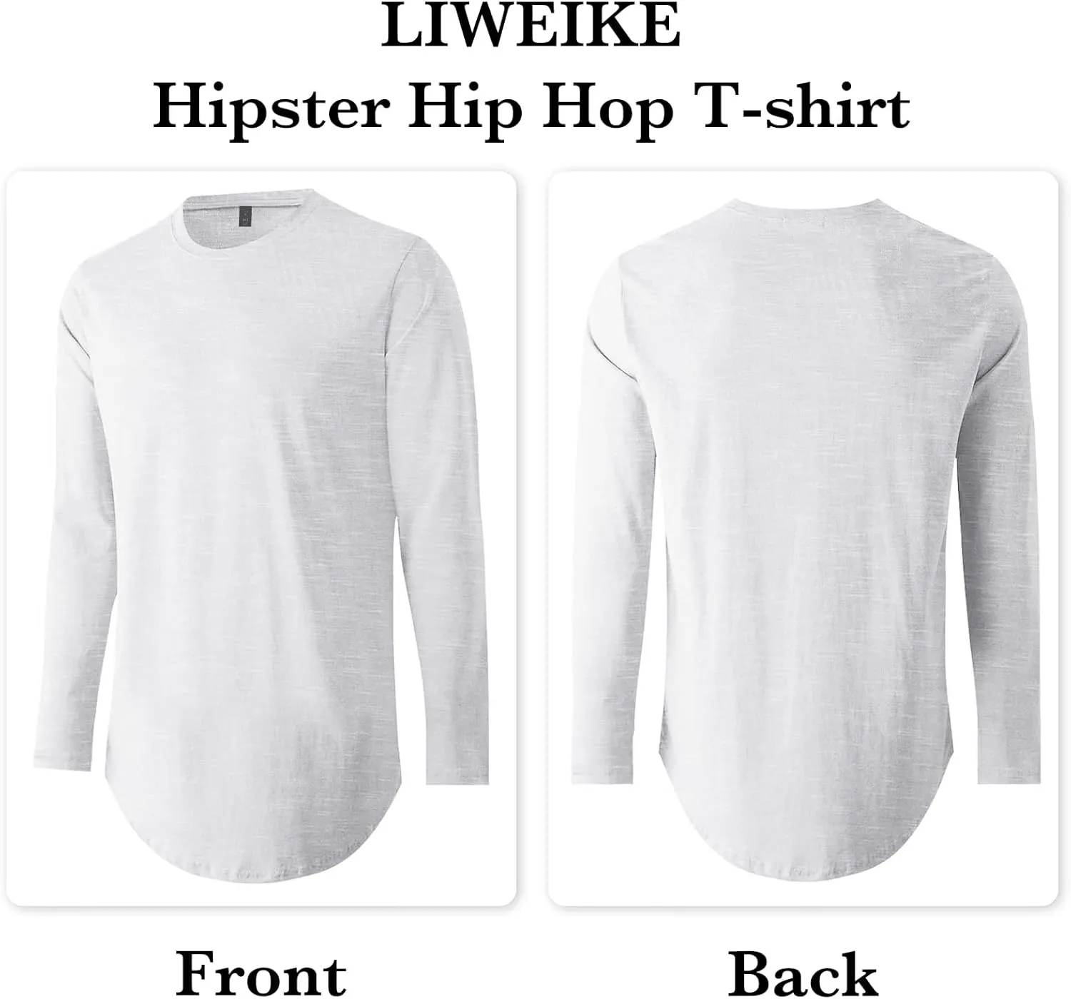 Mens Hipster Hip Hop Longline Crewneck T-Shirt