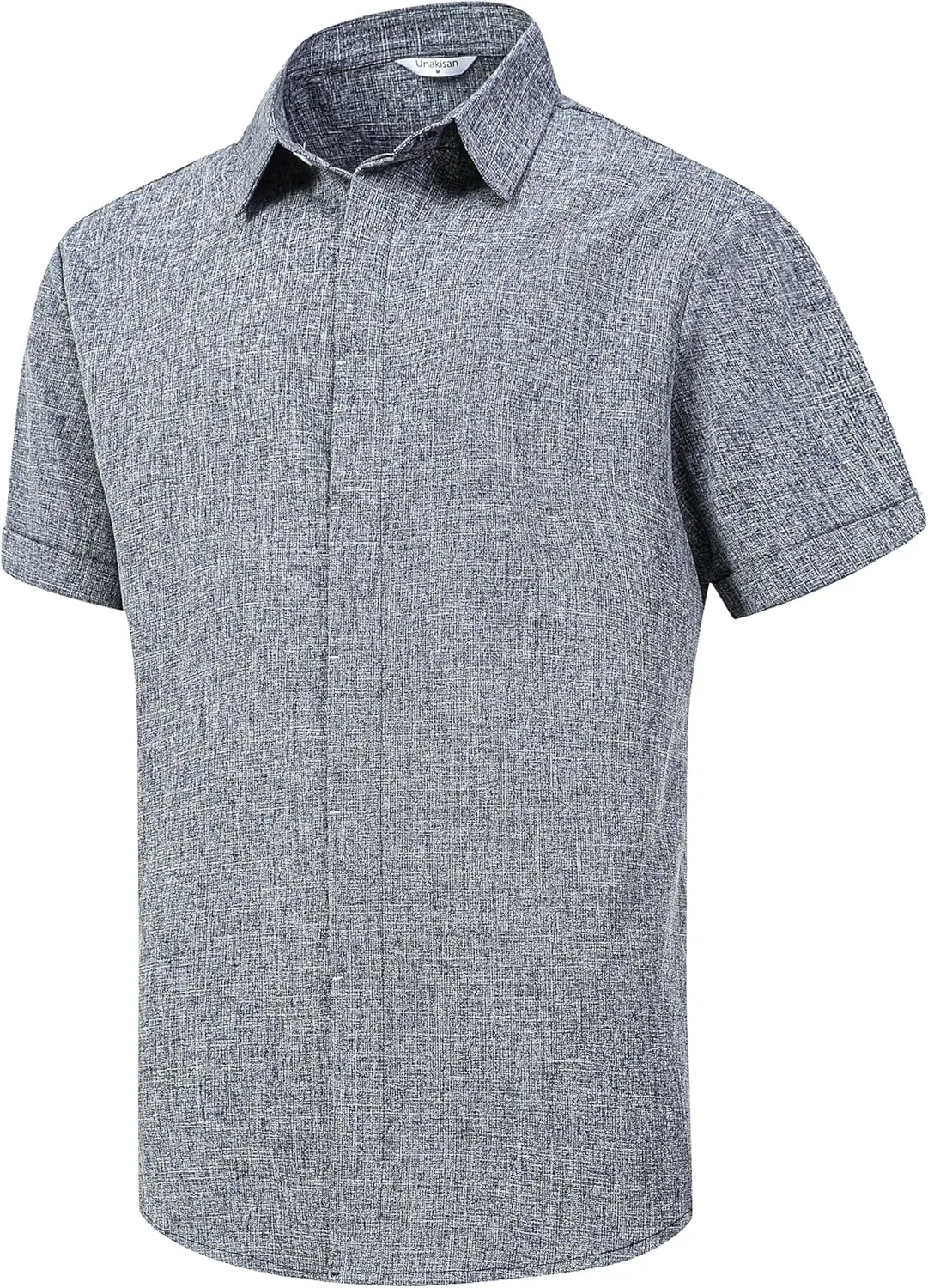 Men's Linen Shirts Short Sleeve Casual Shirts Button Down Shirt for Men Beach Summer Wedding Shirt