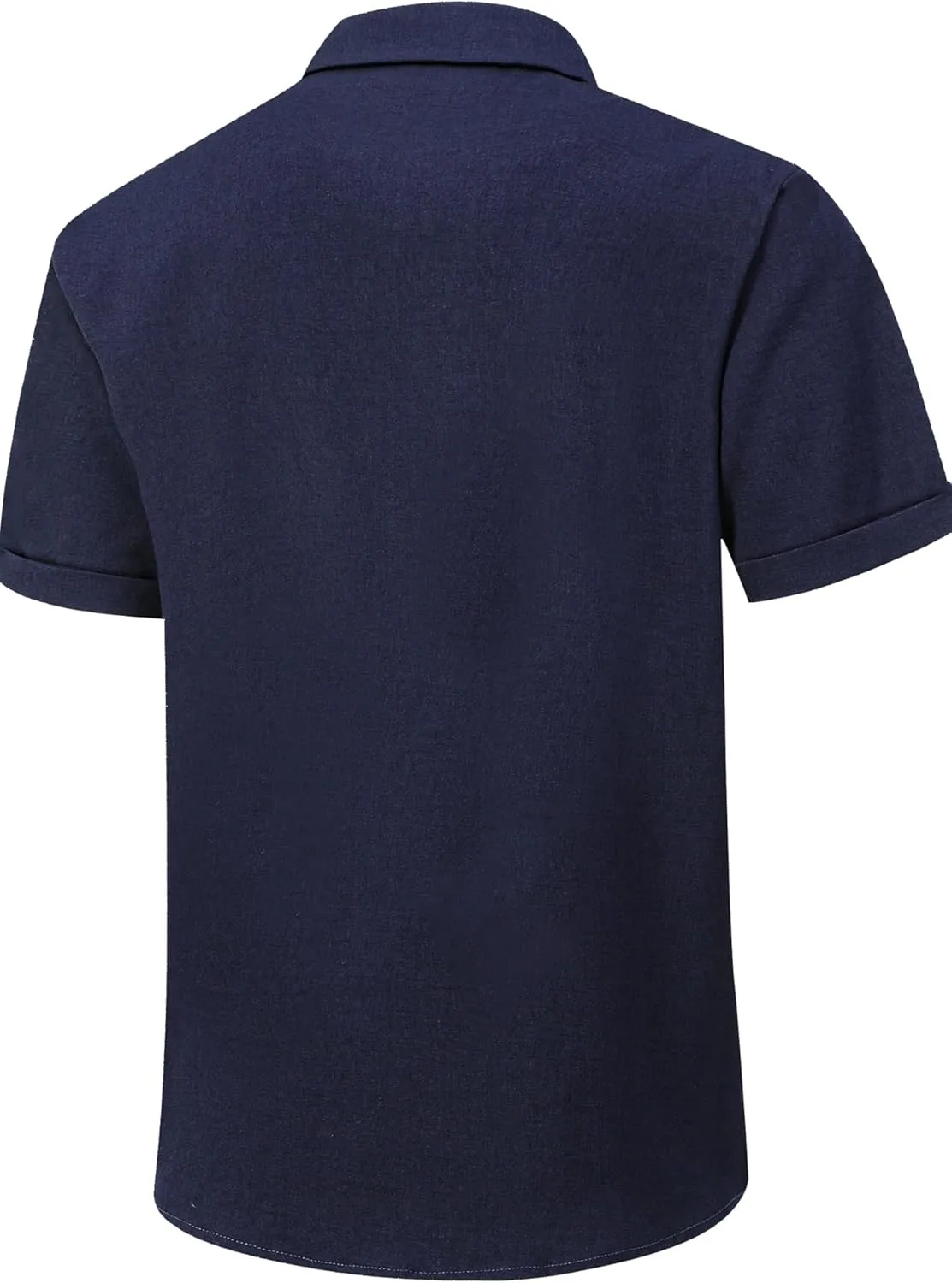 Men's Linen Shirts Short Sleeve Casual Shirts Button Down Shirt for Men Beach Summer Wedding Shirt