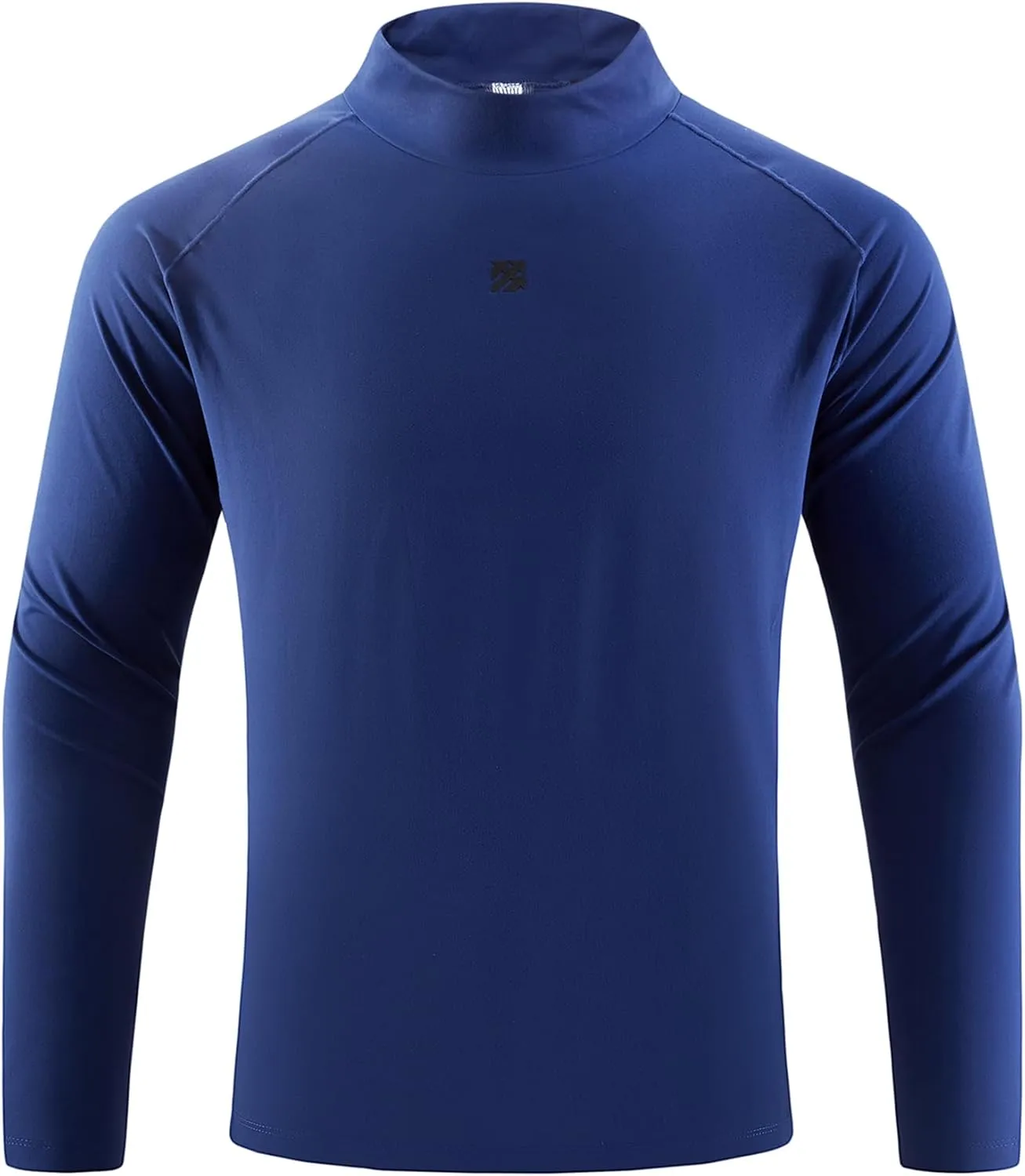 Mens Long Sleeve Workout Shirts Moisture Wicking Mock Neck Double Sides Brushed Soft Athletic T-Shirts