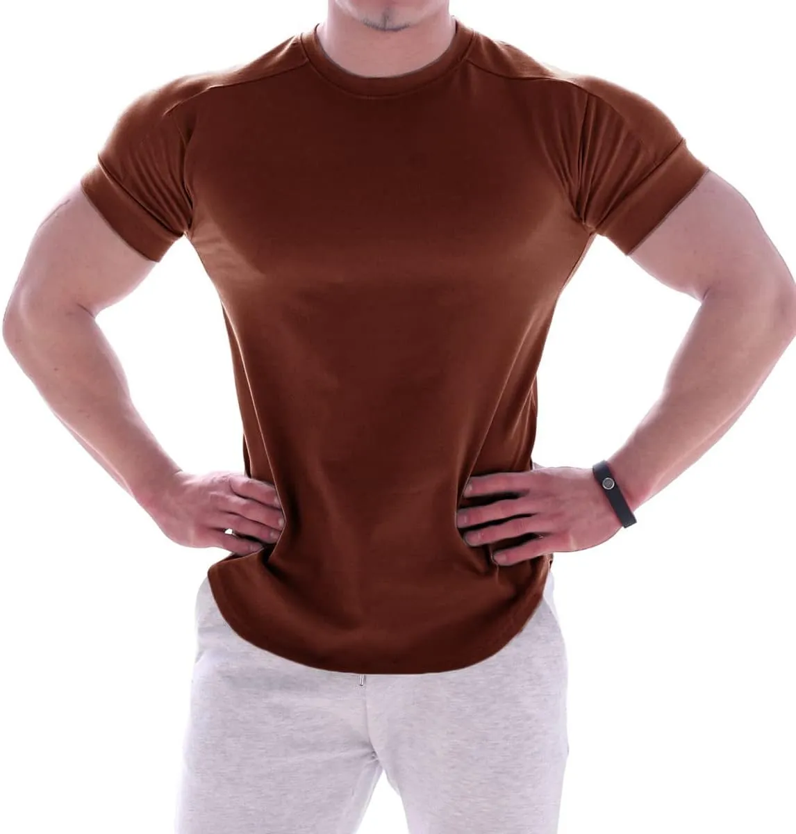 Mens Muscle Cotton Lightweight Workout Short Sleeve T-Shirts Gym Sweat Tee T24