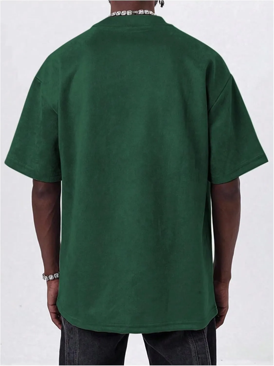 Men's Oversized Graphic Tee Letter Print Round Neck Drop Shoulder Shirts Pullover Vintage Distressed T Shirt