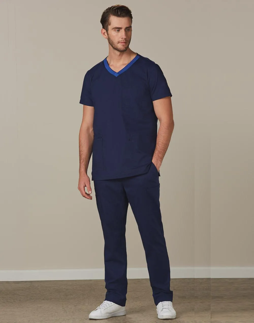 Mens Semi-Elastic Scrub Pants